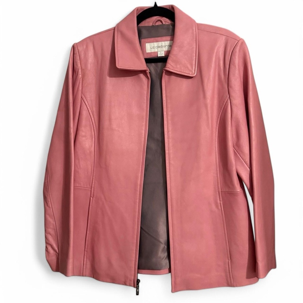 Vintage Liz Claiborne Pink Leather Jacket